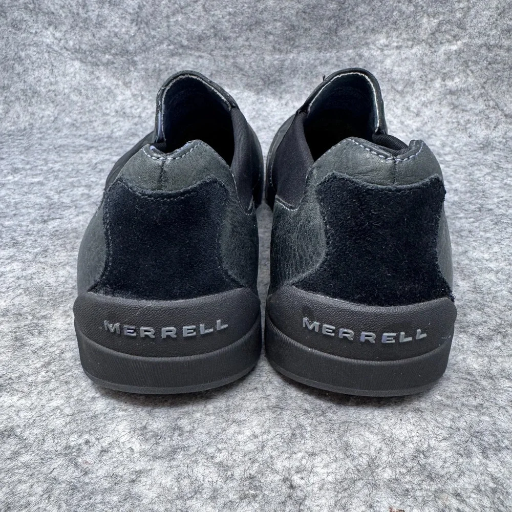 Merrell Moccasins Leather Slip On Casual Driving Loafers Shoes Mens Sz 9 Black